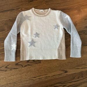 Splendid Cream and Gray Star Sweater